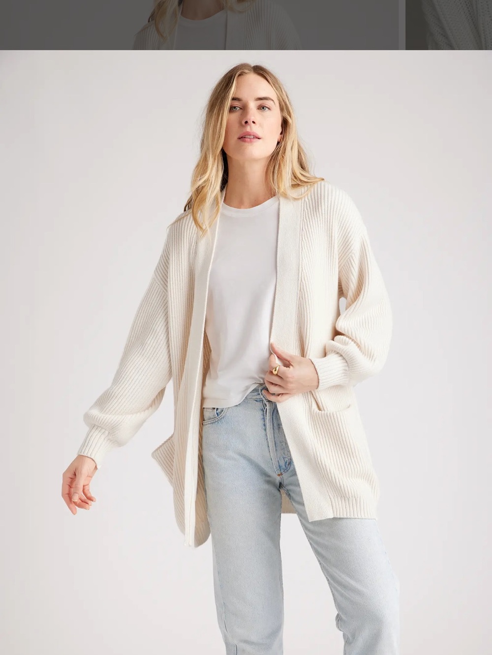 Quince 100% Organic Cotton Oversized Cardigan